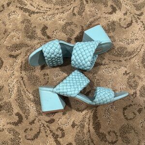 Stylish Blue Block Heel Sandals